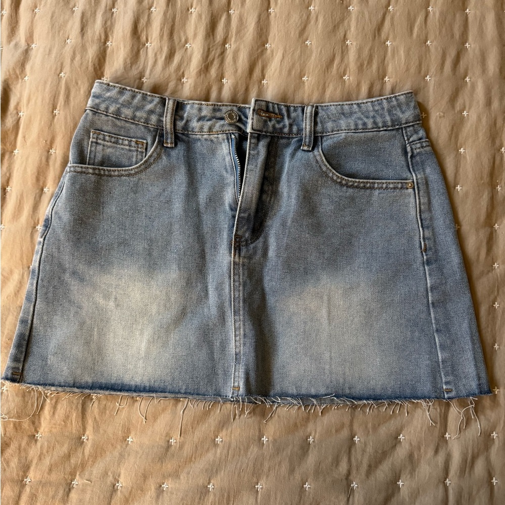 SHEIN Light Blue Denim Mini Skirt